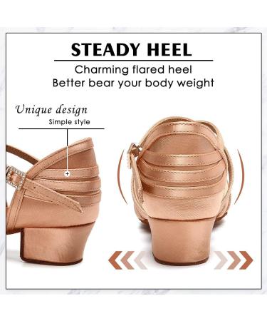 Aoqunfs Dance Shoes for Girls & Women | Standard Latin Salsa Tango Bachata Ballroom Performance | WX608-3.5-Nude EU34 - International Shipping Available - Buy Online on GoSupps.com