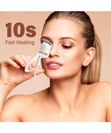 Nuluxglovite Rechargeable Heated Eyelash Curler for Natural Lashes - Quick Pre-Heat - Handheld Electric Curler in White - Buy Online on GoSupps.com