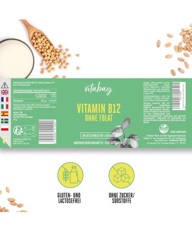Buy Vitabay Vitamin B12 Lollipops 500 g - 180 Vegan Tablets - High Dose Methylcobalamin Supplement - Folate-Free - Buy Online on GoSupps.com