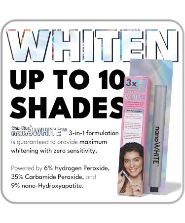 nanoWHITE 3-in-1 Professional Teeth Whitening Pen | Enamel Repairing Tooth Whitener with Nano-Hydroxyapatite & Dual Peroxide Gel | Instant Results & Zero Sensitivity | 30+ Uses - Buy Online on GoSupps.com