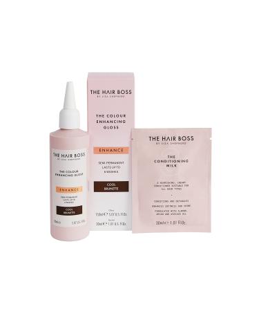 BY LISA SHEPHERD Cool Brunette Colour Enhancing Gloss Semi-Permanent Hair Treatment for 6 Washes 150ml white