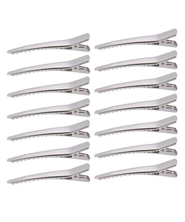 Bekith 200 Pack 2.36 inches Hair Clips Metal Alligator Teeth Prongs Clips Holders Hairdressing Salon Hair Grip DIY Hairpins