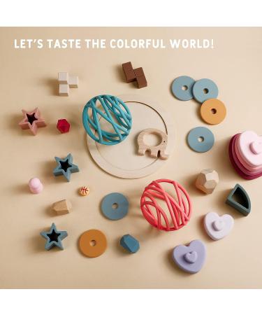 Baby Sensory Teether Ball - Grasping Activity Toy for 3-12M Boys and Girls | BPA-Free Silicone Chew Toy for Teething Relief - Buy Online on GoSupps.com