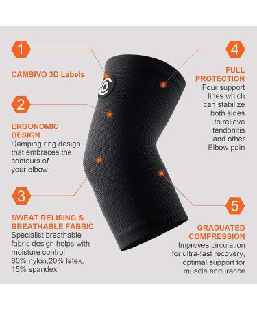 CAMBIVO Elbow Brace 4 Pack - Compression Sleeve for Women and Men - Tennis Elbow Support for Golf, Weightlifting, Arthritis Relief - Large Size - Buy Online on GoSupps.com