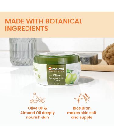 Himalaya Olive Extra Nourishing Cream with Olive Oil Almond Oil Vitamin E & Rice Bran for Deep Nourishment and Body Moisture 6.76 fl oz (200 ml) - Buy Online on GoSupps.com