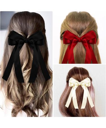 8pcs Bows Clips for Girls Colorful Tassel Ribbon Bow Hair Clip Bow Hair Barrettes Women Ponytail Hairstyle (8 colors) - Buy Online on GoSupps.com