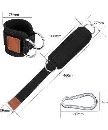 2 Pieces Foot Loops Cable Trainer with D-Rings & Carabiners - Fitness Training Aids for Leg Extensions & Strength Training for Men & Women - Buy Online on GoSupps.com