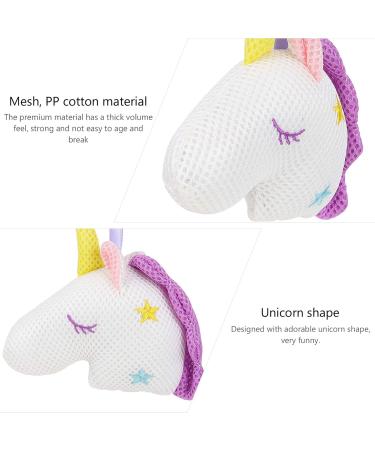 Lurrose Unicorn Bath Sponge - Kids Exfoliating Body Wash Scrubber & Shower Pouf - Cute Animal Bath Toy for Children | Soft Loofah & Face Scrubber - Buy Online on GoSupps.com