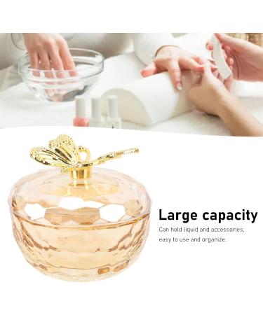 Nail Art Cup - Dappen Dish Cup Transparent Glass Nail Art Dappen Dish with Alloy Lid for Liquid Jewelry Display - Buy Online on GoSupps.com