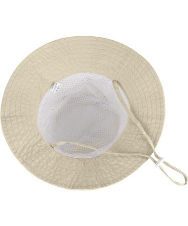 LACOFIA Toddler Baby Sun Hat | Unisex Kids Summer Bucket Hat with Wide Brim | Adjustable 6-24 Months | Perfect for Outdoor Swim, Beach, and Pool | A-Beige - Buy Online on GoSupps.com