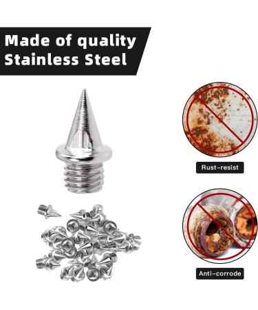 Mineloff Steel Pyramid Track Spikes Replacement Kit - 100pcs Silver with Storage Box and Wrench | Ideal for Running, Hiking, High Jumping, Cross Country - Buy Online on GoSupps.com