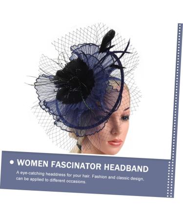 DOITOOL Tea Party Hat Womens Caps and Hats Bride Fascinator Floral Supplies Halloween Cap Womens Hat Cocktail Tea Party Headband Woman Headband Vintage Top Hat Artificial Banquet Navy 30X28X10CM Navy - Buy Online on GoSupps.com