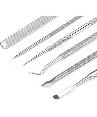 6-Pack Professional Stainless Steel Ingrown Toenail File and Lifters - Surgical Grade Removal Tool Kit for Manicure and Pedicure Treatment - Under Nail Cleaner for Pain Relief and Correction - Buy Online on GoSupps.com