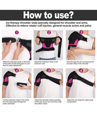 Chlffua Adjustable Shoulder Support - Neoprene Bandage for Pain Relief & Stability | Left/Right Men/Women - Pink - Buy Online on GoSupps.com