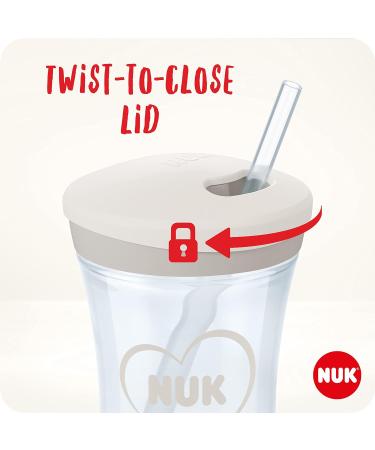NUK Action Cup Toddler Cup | Twist Close Straw | Leak-Proof & Washable | BPA-Free | Yellow Cat 3 Piece Set - Buy Online on GoSupps.com