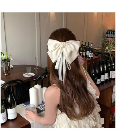 JUNART 2Pcs Big Bow Hair Clips Silky Satin Hair Barrettes for Women Black & White Big Hair Bow Clip Hair Accessories for Girls Teen - Buy Online on GoSupps.com