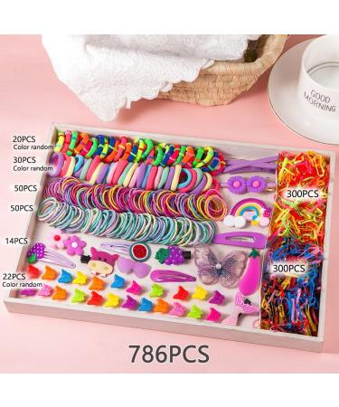 Multicolor Girl Hair Jewelry Set - 786 Pieces Hair Clips & Ties for Toddlers | Perfect Gifts for Little Girls - Buy Online on GoSupps.com