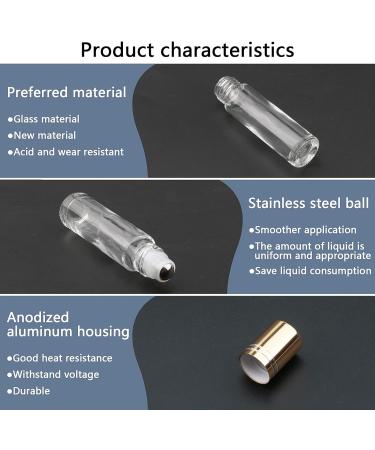 Rowiz 10PCS 10ml Essential Oils Roller Bottle Pearly Clear Glass Bottle Leakproof Glass Bottle With Stainless Steel Balls And Screwcap For Perfume & Aromatherapy Oils - Buy Online on GoSupps.com