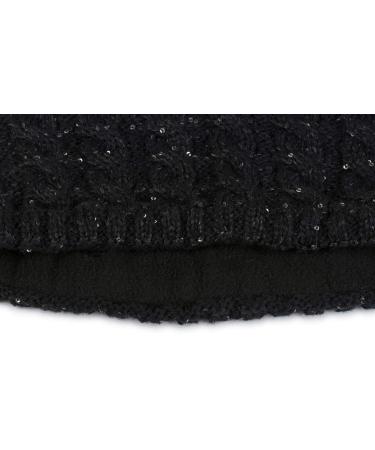 Stylbreaker Ladies Knit Headband with Braid Pattern & Sequins | Fleece-Lined Winter Hair Band in Black - Perfect for Cold Weather Fashion - Buy Online on GoSupps.com