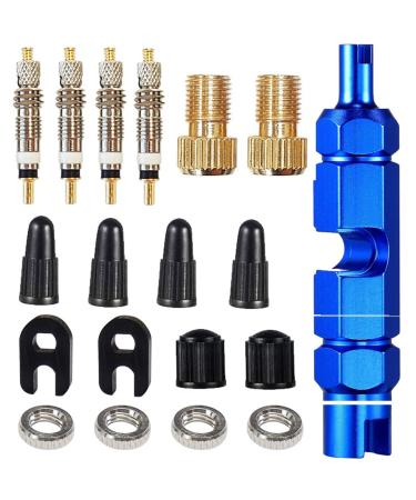 19 pieces French Presta valve SCLAverand bike valves replacement set French bicycle valve adapter set SV adapter bicycle pump adapter attachment valve insert tool set - Buy Online on GoSupps.com