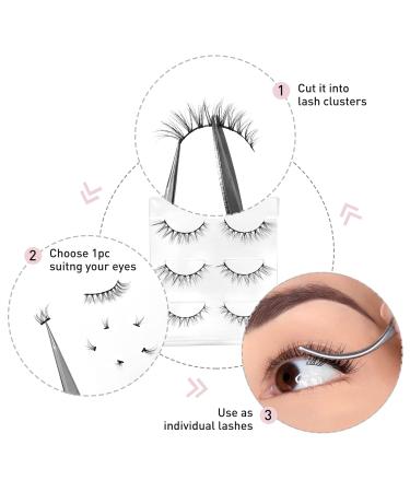 Frihappy 3D Wispy False Eyelashes - Natural Look Hand-made Human Hair & Mink Lashes - Reusable Fake Lashes Pack NL24 - Buy Online on GoSupps.com