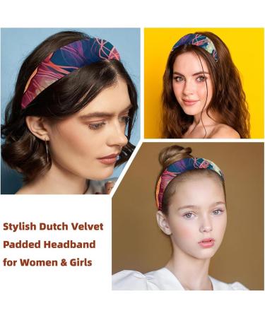 Headbands Women Hair Head Bands 2 Pieces Wide Top Turban Velvet Hair Bands Elastic Headband Jellyfish-1162 Fashion Head Wrap 2 Size Multi-colored 4 - Buy Online on GoSupps.com