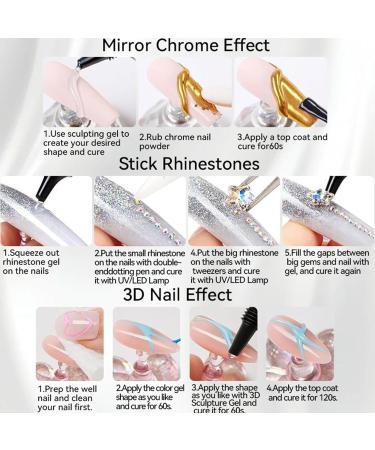 Pruojhw 3D Nail Gel - Permanent 3D - 15ml - Modeling Glue - For Chrome Powder and Rhinestones - Decoration for Birthdays Weddings Holidays and Travel - Buy Online on GoSupps.com