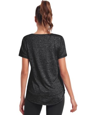 Shop Deaviya Women's Sport T-Shirt | Yoga & Fitness Tops | Casual Round Neckline | Loose Fit Side Split Black M - Buy Online on GoSupps.com
