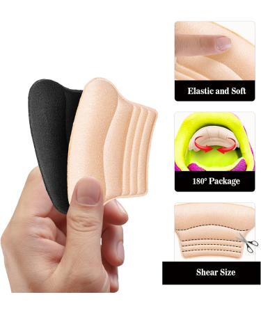 WLLHYF Kids Heel Grips - 4 Pieces Self-Adhesive Cushion Inserts for Better Shoe Fit | Prevent Skin Rubbing and Blisters | Suitable for Toddlers, Girls, Boys, and Women | Black & Skin Color - Buy Online on GoSupps.com