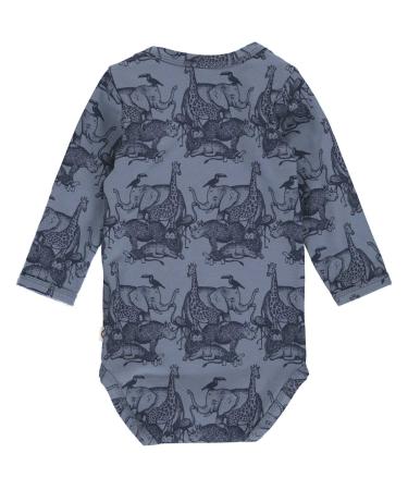 M sli by Green Cotton Baby Boys Savannah Body and Toddler Sleepers 68 Dusty Blue