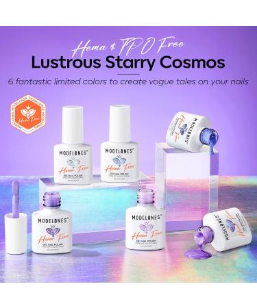 Modelones Hema Free Purple Gel Nail Polish Set 6 Colors White Blue Shimmer Violet Mermaid Gel Polish Cat Eye Glitter Nail Polish Soak Off Led Nail Gel Polish Manicure Nail Art DIY Gifts Purple Shimmer Violet Mermaid - Buy Online on GoSupps.com