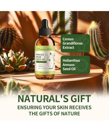 Organic Prickly Pear Seed Oil - Natural Cactus Oil for Face Hands & Nails | 4 fl oz Moisturizer & Dermaplaning Oil - Buy Online on GoSupps.com