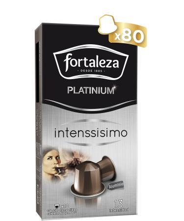 Fortaleza Coffee Fortaleza Platinum - Compatible Nespresso Capsules in Aluminium Sabor Intenssisime Special Coffee Espresso 100% Arabic Pack of 8 x 10 - Total 80 Units