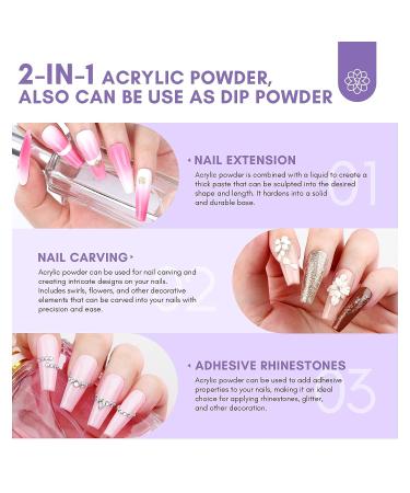 Saviland Acrylic Nail Kit with Drill - Professional Clear/Pink/White Powder & Liquid Set, Nail Drill, Brush, Cuticle Oil, Tools - Home DIY - Buy Online on GoSupps.com