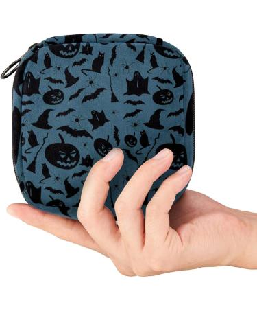 Halloween Pumpkin Bat Sanitary Napkin Storage Bag - Large Capacity Menstrual Cup Pouch for Girls - Travel Portable Makeup Organizer - Color 7 - Buy Online on GoSupps.com
