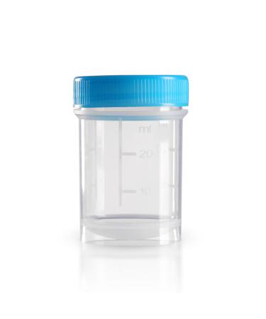 Plastic containers 5 x 35ml / Patho vessel/sample container including screw cap blue