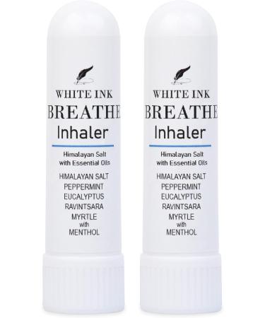 Breathe Better with White Ink Pink Himalayan Sea Salt Nasal Inhaler - Congestion Relief, Allergy Support, Focus & Aromatherapy Sinus Treatment (2 Pack) - Buy Online on GoSupps.com
