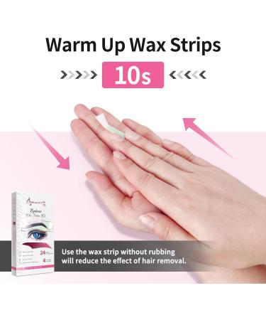 Facial Wax Strips Kit - 24 Strips for Eyebrow Shaping & Hair Removal at Home | Ideal for Sensitive Skin - Includes 4 Calming Oil Wipes - Buy Online on GoSupps.com