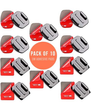 MiPremium Adhesive Mount Kit for GoPro Hero 11-4 Cameras | 10 Pack Sticky Pads for Helmet Mounting | Flat & Curved Attachments for Action Camera - Buy Online on GoSupps.com