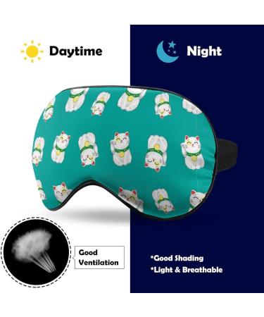 Japanese Lucky Cat Sleep Mask - Adjustable Blindfold for Sleeping and Travel - Blocks Light for Restful Sleep - Men and Women - Buy Online on GoSupps.com