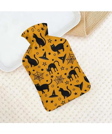 Hot Water Bottle with Lid - Halloween Cats Design for Pain Relief Cramps & Foot Warmer | Rubber Hot Water Bag for Hot and Cold Therapy - Buy Online on GoSupps.com