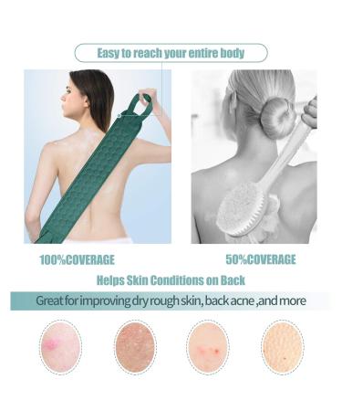 Exfoliating Shower Back Scrubber with Gloves & Loofah - 8 Pack Blue-1 - Buy Online on GoSupps.com