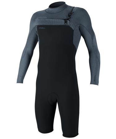 O'Neill Men's Hyperfreak 2mm Chest Zip Longsleeve Spring Wetsuit HH8-Gunmetal-Cadet Blue X-Large