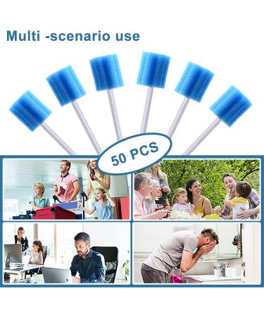 50pcs Disposable Mouth Swab Sponge - Flavored & Sterile Oral Care Dental Swabs for Mouth Cleaning | BVN Plum Blossom Blue - Buy Online on GoSupps.com