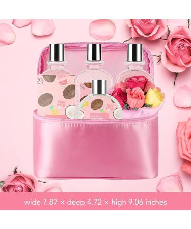 Coconut Spa Gift Basket for Women - Teen Bath Kit 8Pcs - Beautiful Birthday Gift for Her with Bubble Bath, Reed Diffuser Oil, Rose Soap Flower - Buy Online on GoSupps.com