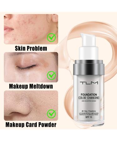 TLM Colour Changing Liquid Foundation - Wrinkle Hiding BB Cream & Concealer Moisturizing Fluid for All Skin Tones SPF15 (30ml) - International Shipping Available - Buy Online on GoSupps.com