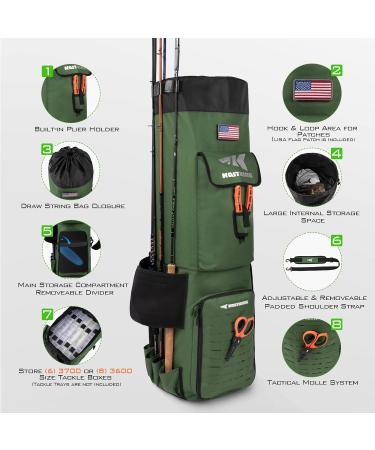 KastKing Karryall Fishing Rod Bag Water-resistant Rod Case Holds 6 Rods & Reels Foldable Fishing Bag Accommodate Fishing Gear and Equipment Fishing Gifts for Men Green C:Green - Buy Online on GoSupps.com