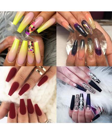 Noverlife 1200PCS Long Coffin False Nails Tips - Full Cover Ballerina Fakes Nails for DIY Nail Art - Clear & Natural - Nail Salon Quality - Buy Online on GoSupps.com