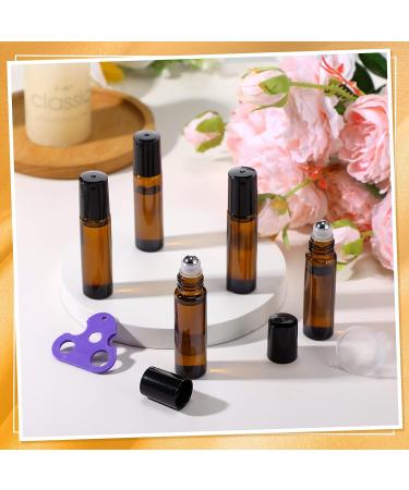 96 Pcs 10ml Essential Oil Roller Bottles - Amber Glass, Stainless Steel Roller Balls - Leakproof, with 2 Bottle Openers and 3 Funnels - for Travel Perfume, Lip Gloss - Buy Online on GoSupps.com