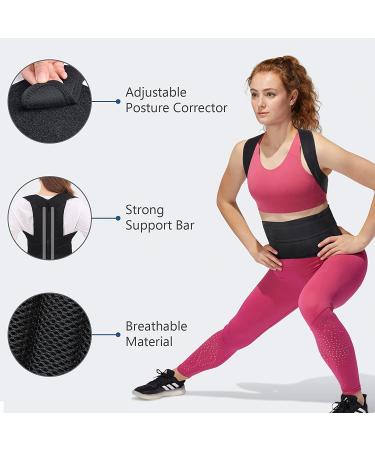 Adjustable Posture Corrector for Women and Men - Lumbar Support Brace for Back Pain Relief - Improve Posture - Size Large - Buy Online on GoSupps.com